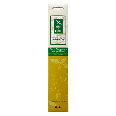 HERB & EARTH - Sandalwood Bamboo Stick Incense