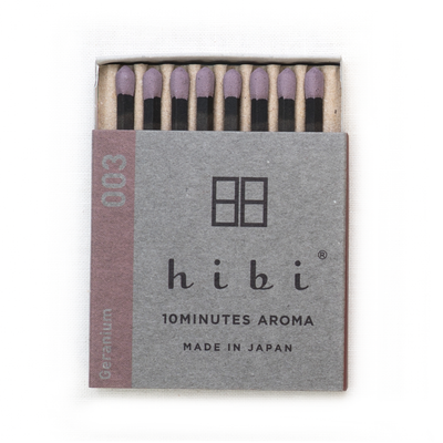 HIBI 8 Incense Matches - Geranium