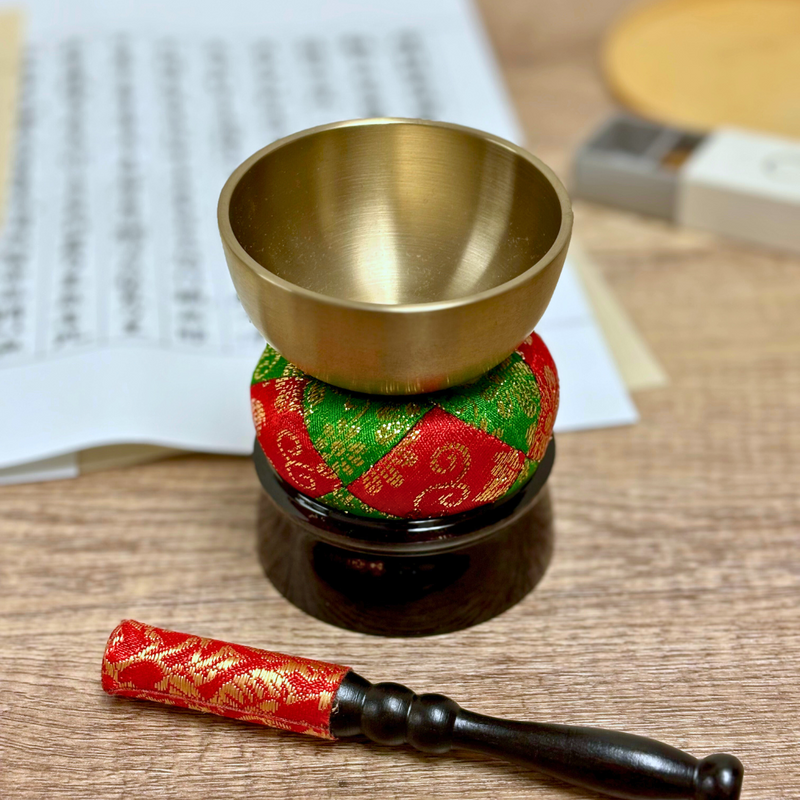 Traditional Japanese Orin Bell & Stand
