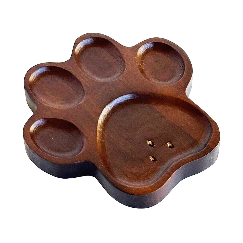 PAW PRINT Bamboo Incense Holder - Brown