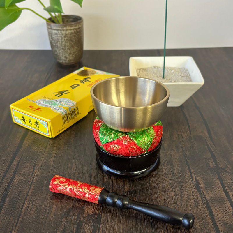 Traditional Japanese Orin Bell & Stand