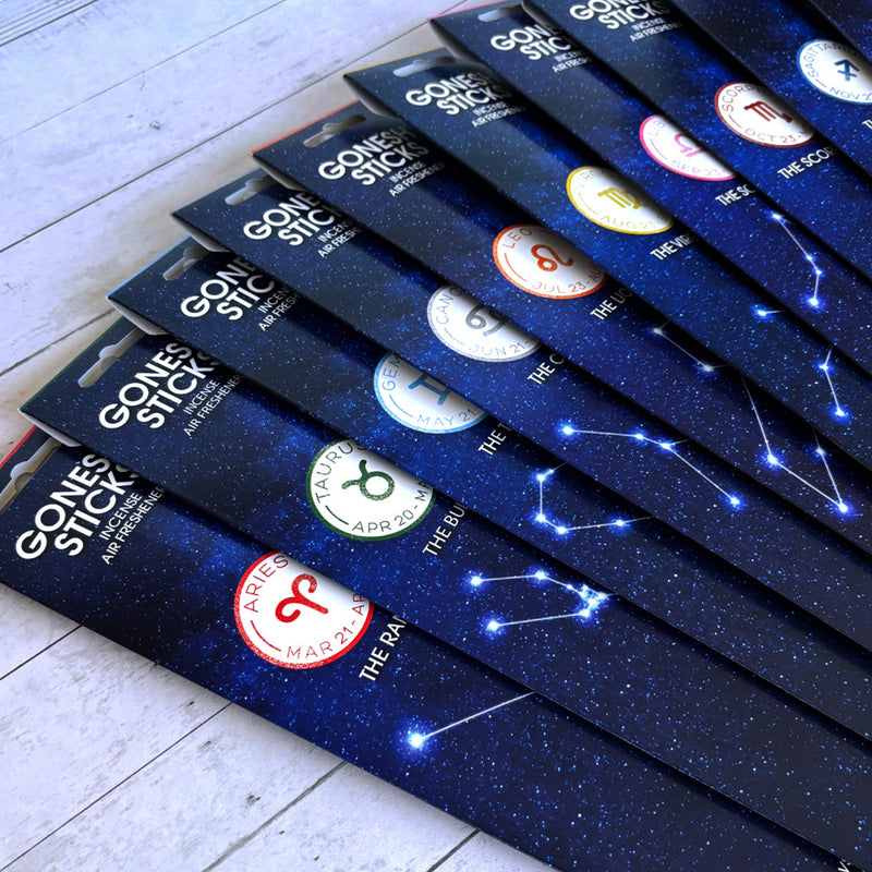GONESH ZODIAC – Pisces | Bamboo Incense, 20 Sticks (Citrus Verbena, Sweet Clover, Water Lily)