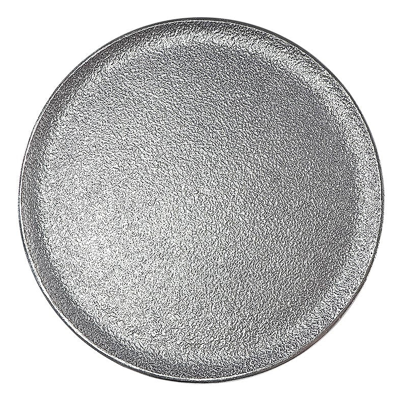 METAL INCENSE PLATE -  Round Silver